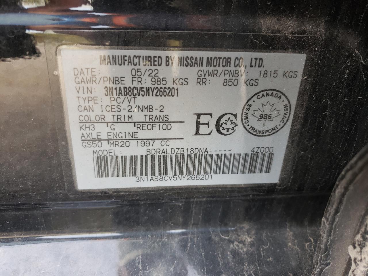 2022 NISSAN SENTRA