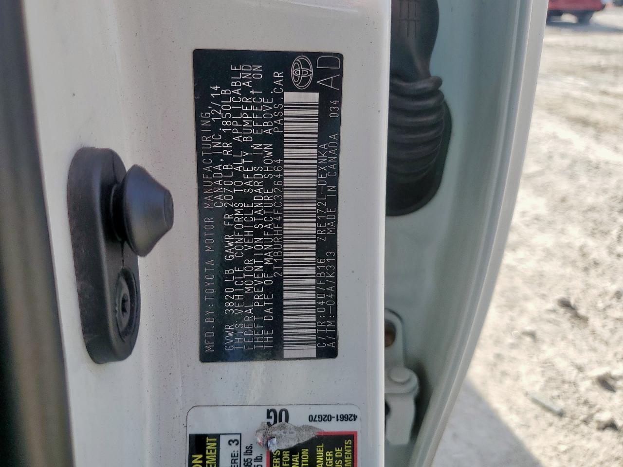 2015 TOYOTA COROLLA