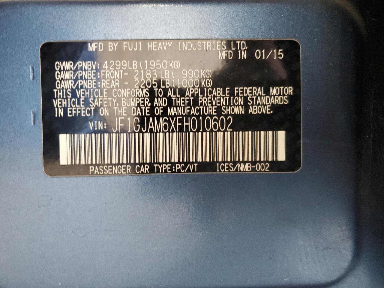 2015 SUBARU IMPREZA