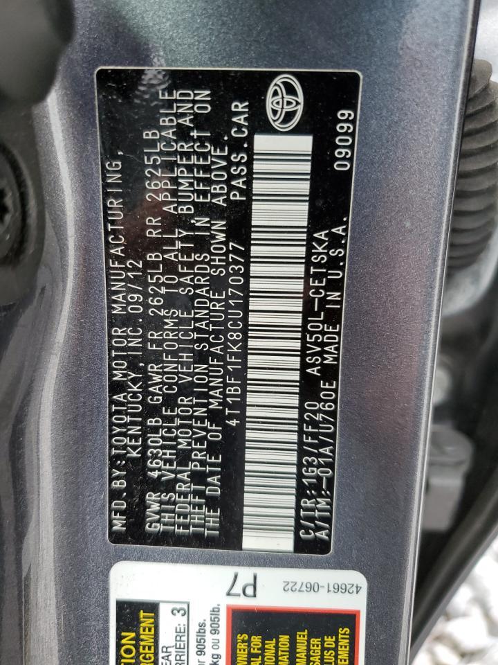 2012 TOYOTA CAMRY