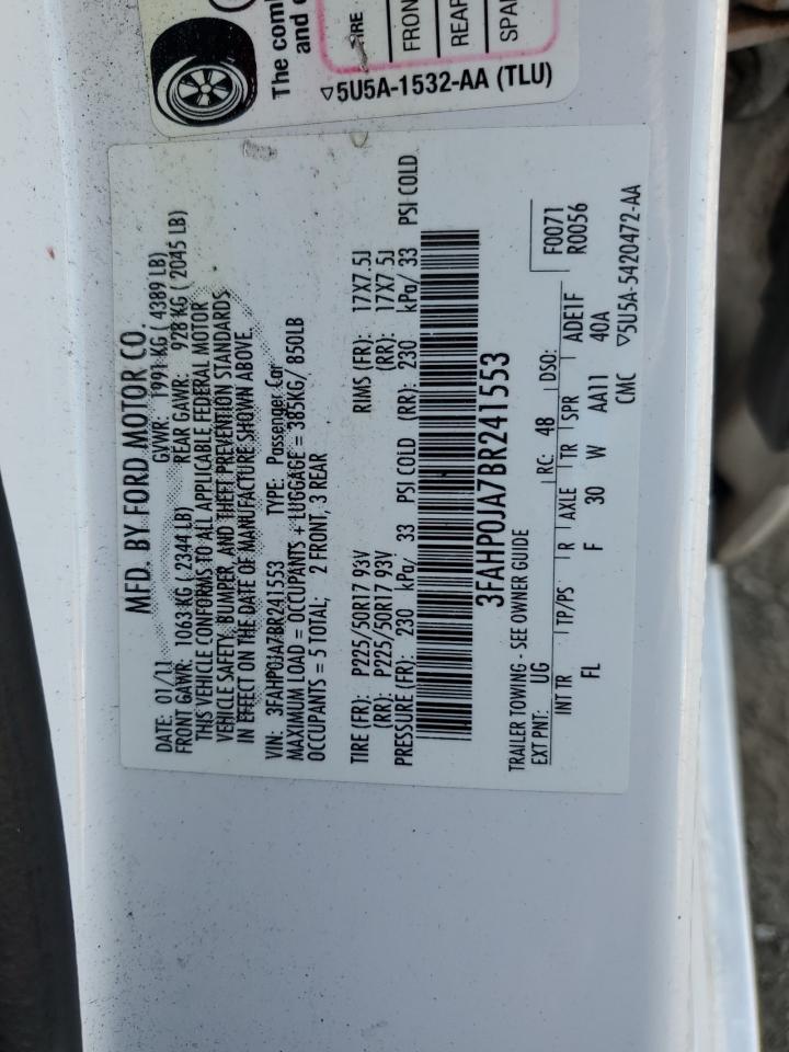 2011 FORD FUSION