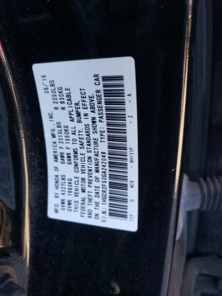 2016 HONDA ACCORD