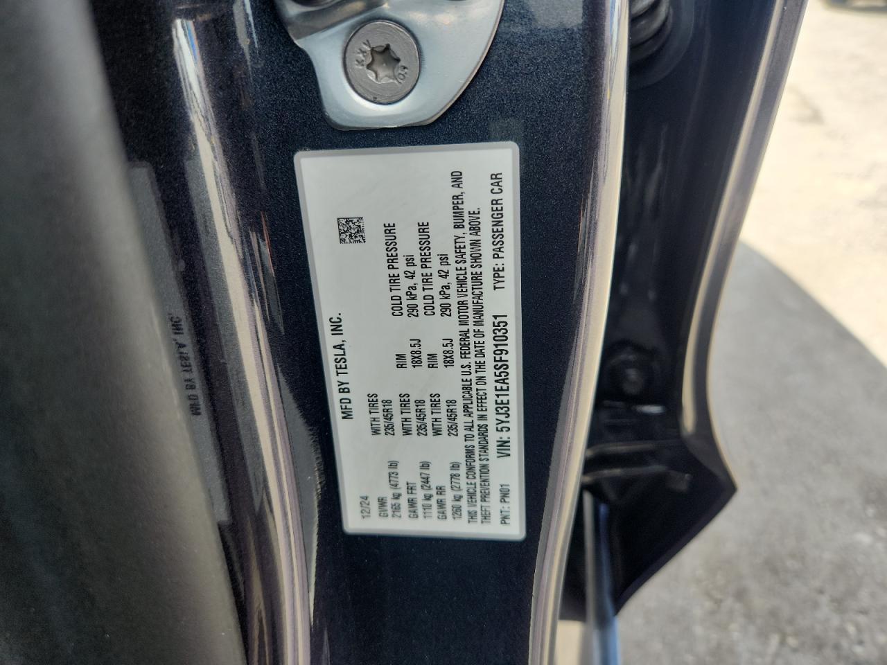2025 TESLA MODEL 3