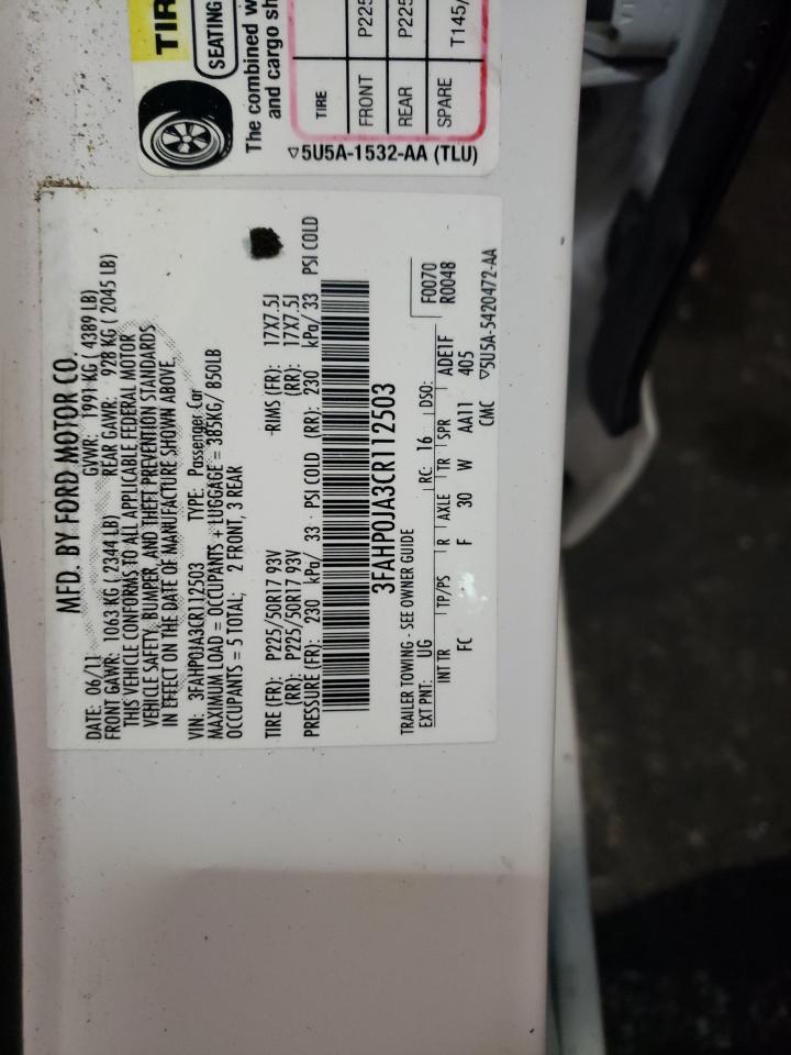 2012 FORD FUSION