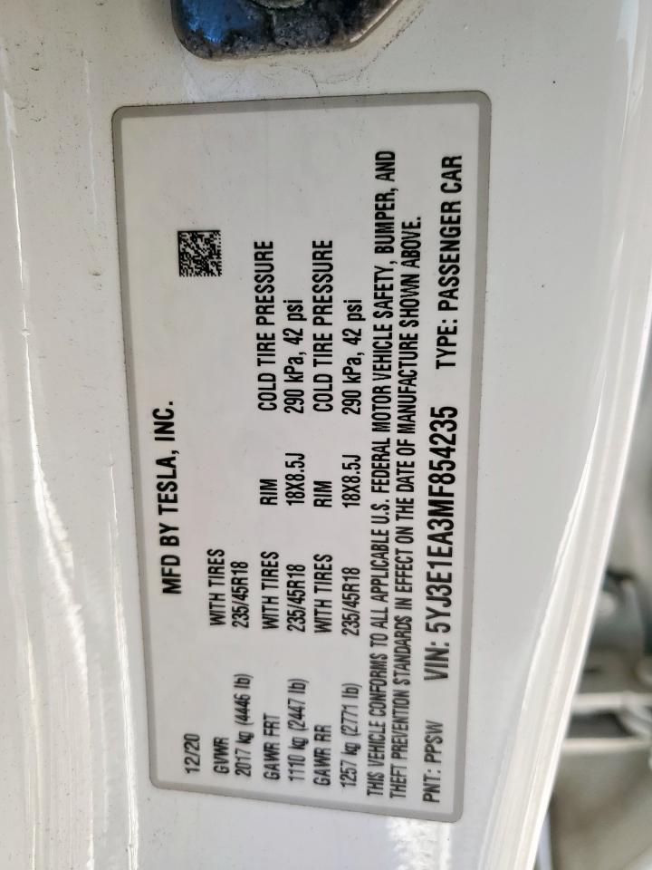 2021 TESLA MODEL 3