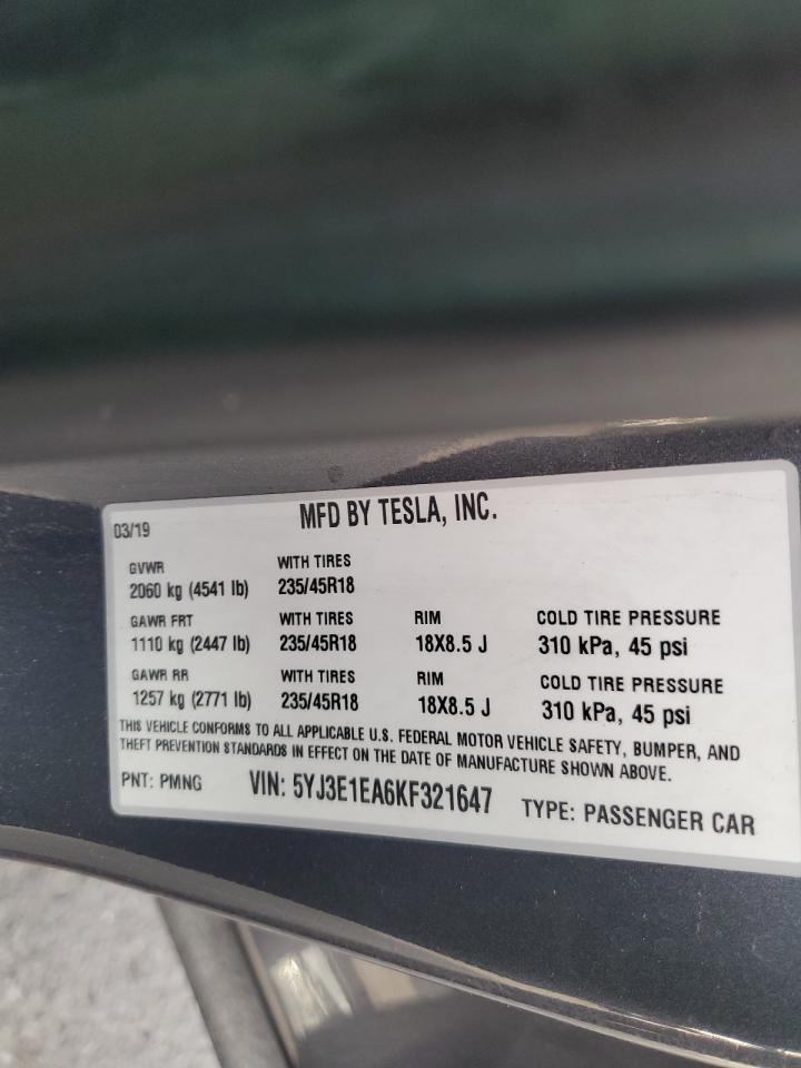 2019 TESLA MODEL 3