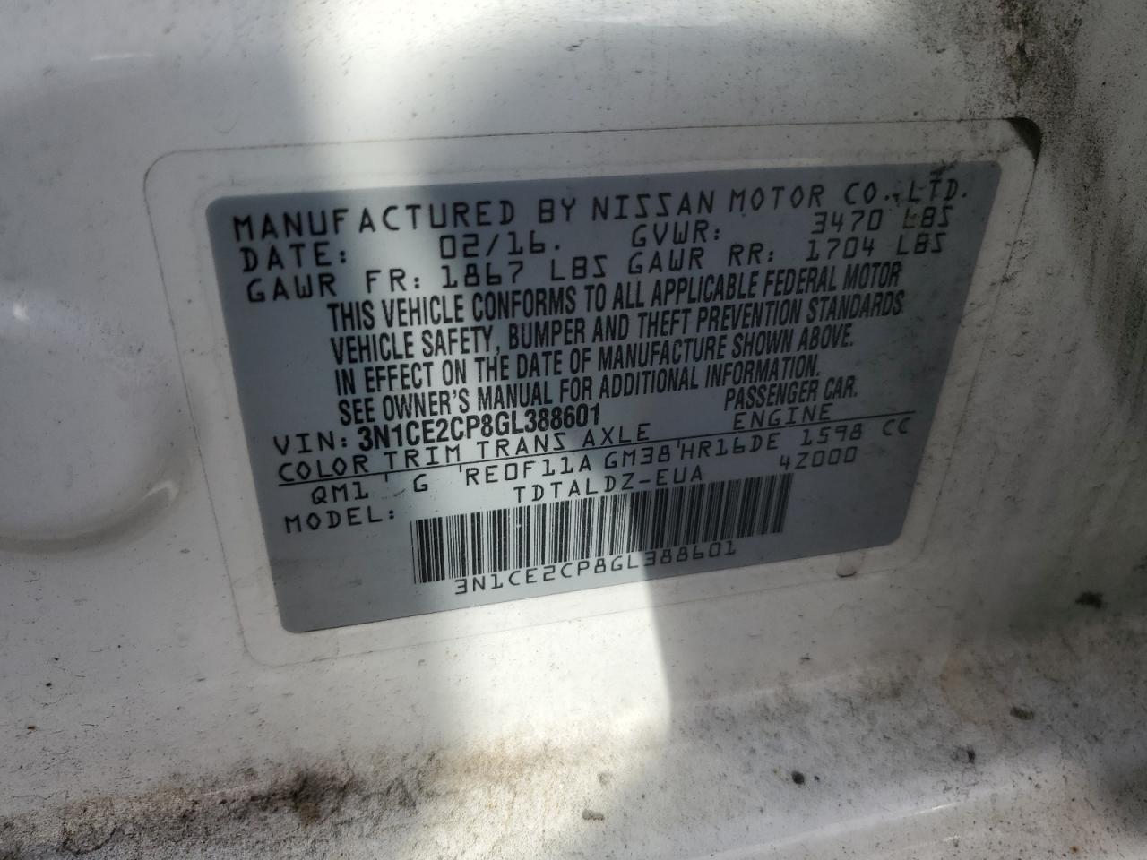 2016 NISSAN Versa Note