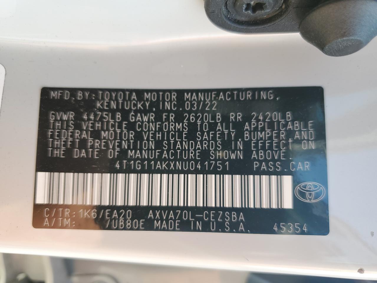 2022 TOYOTA CAMRY