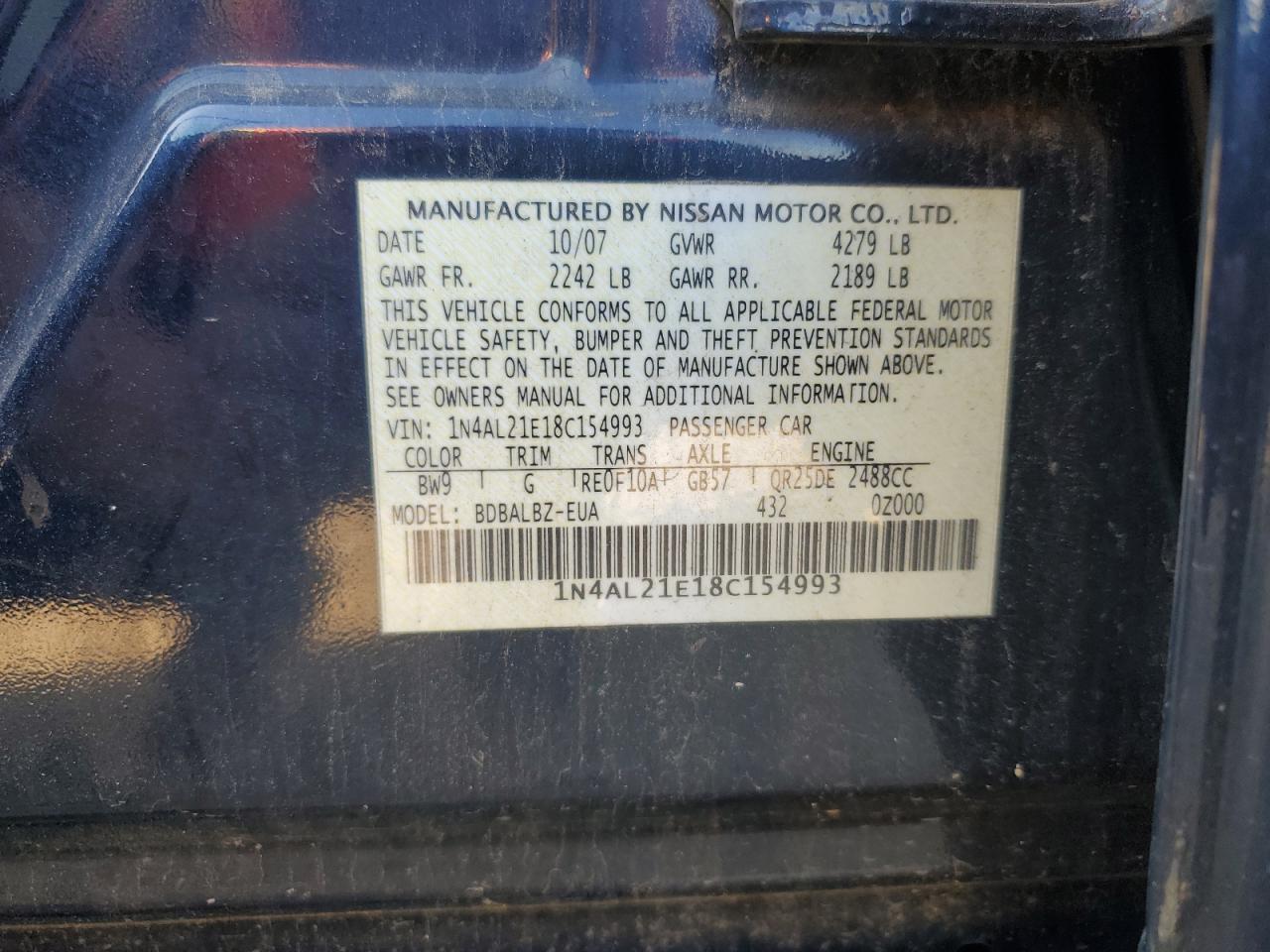 2008 NISSAN ALTIMA