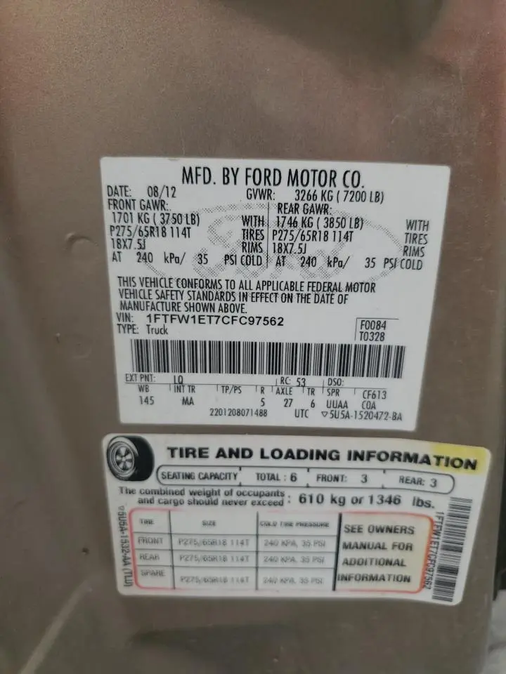 2012 FORD F-150
