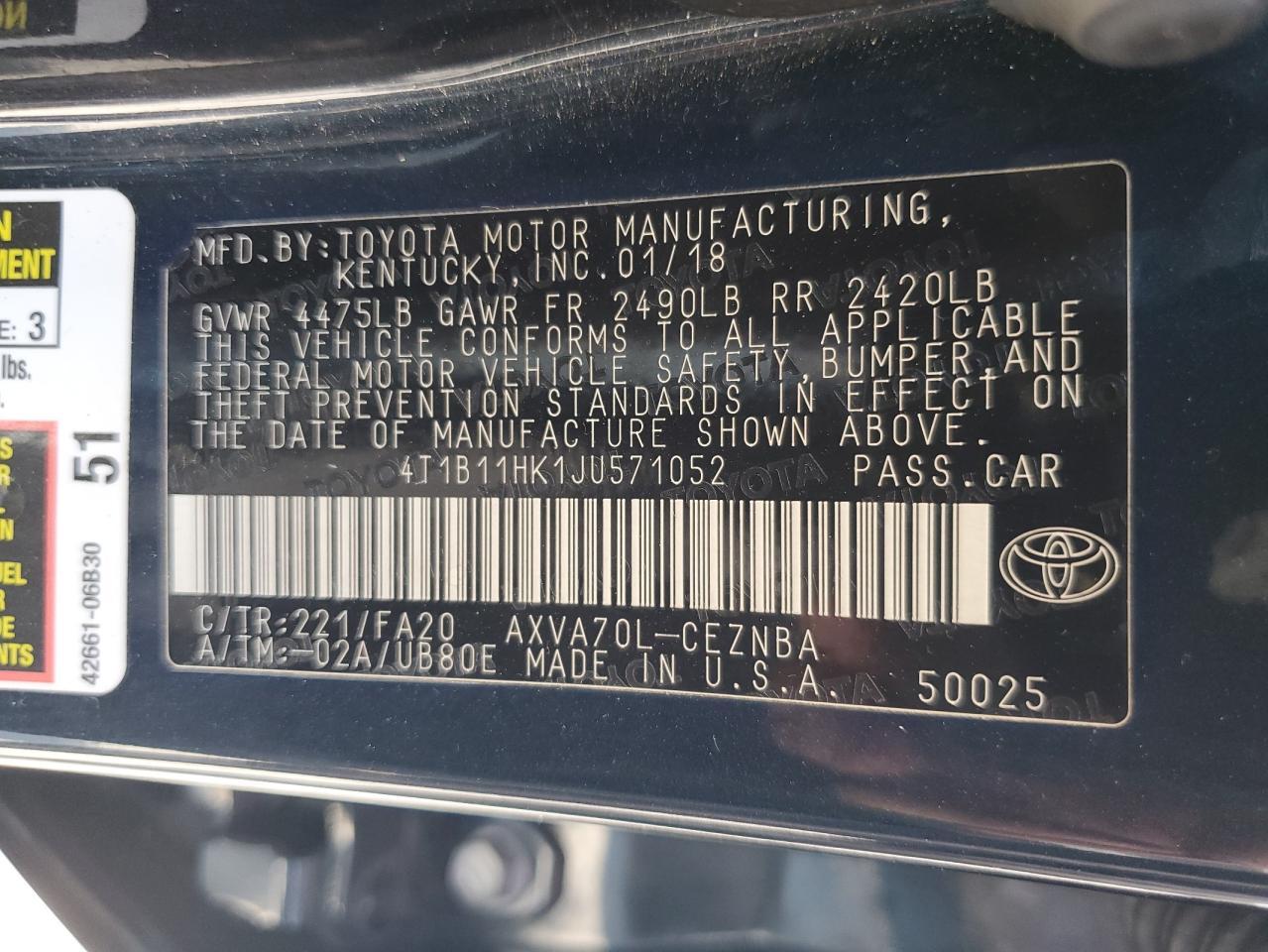 2018 TOYOTA CAMRY