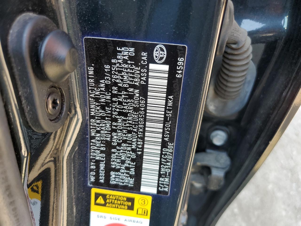 2016 TOYOTA CAMRY