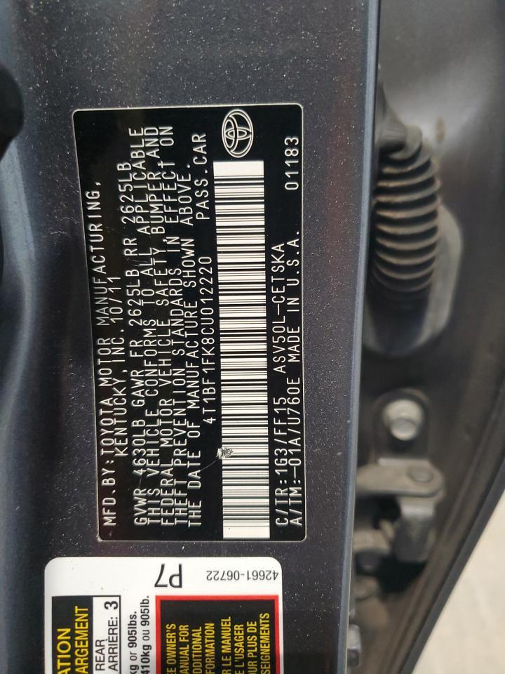 2012 TOYOTA CAMRY