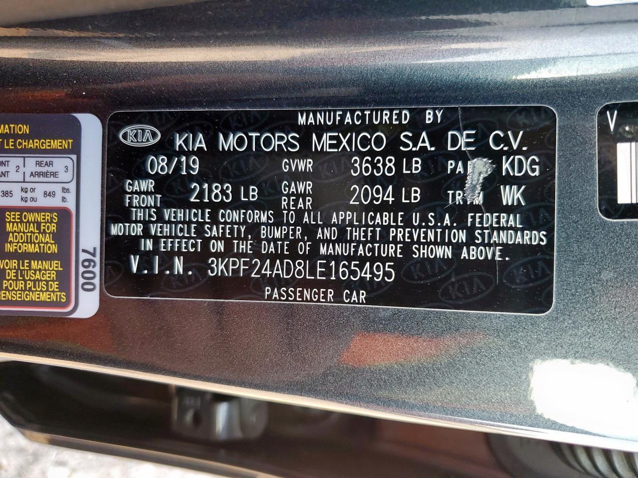 2020 KIA FORTE