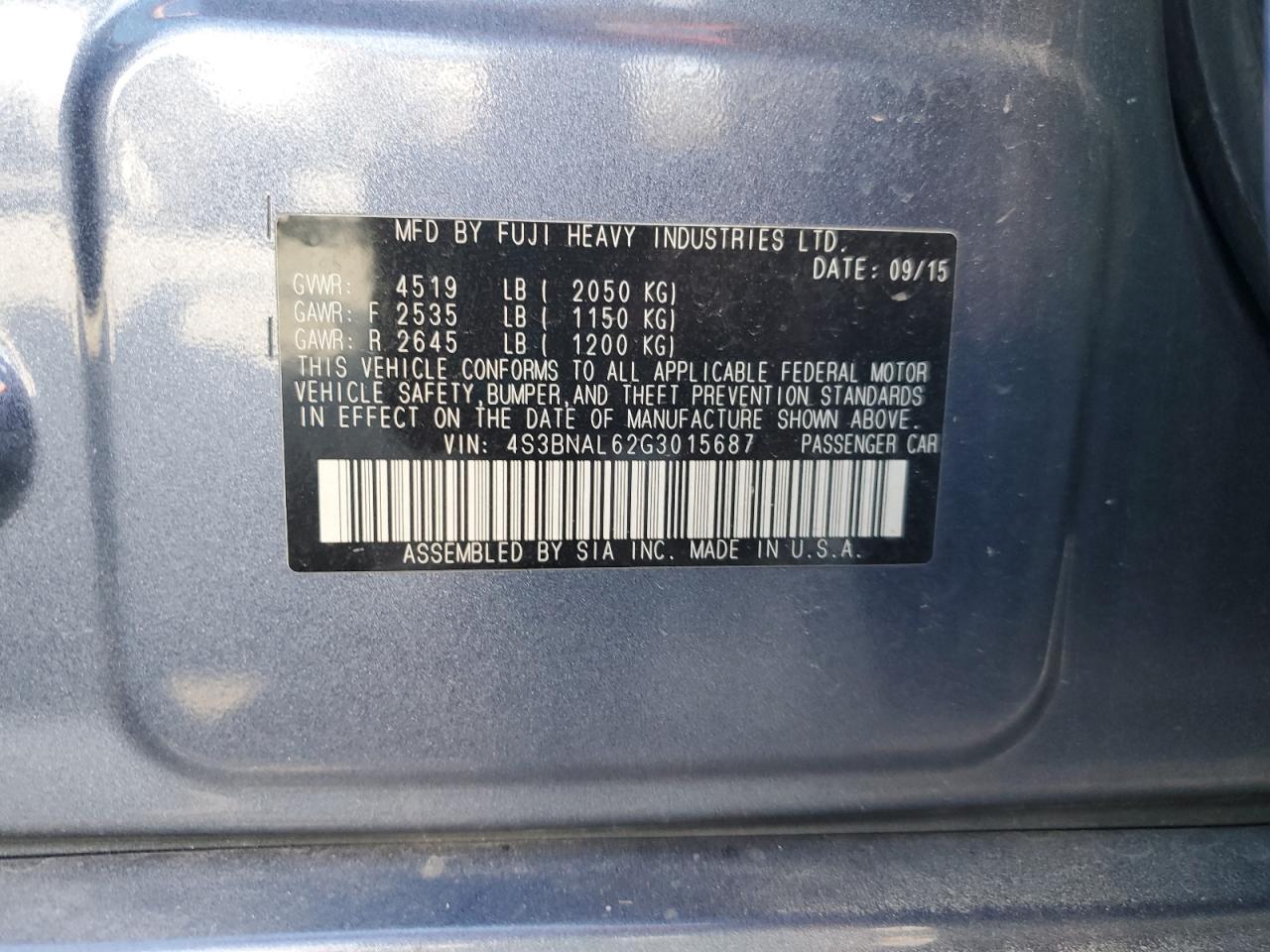 2016 SUBARU Legacy