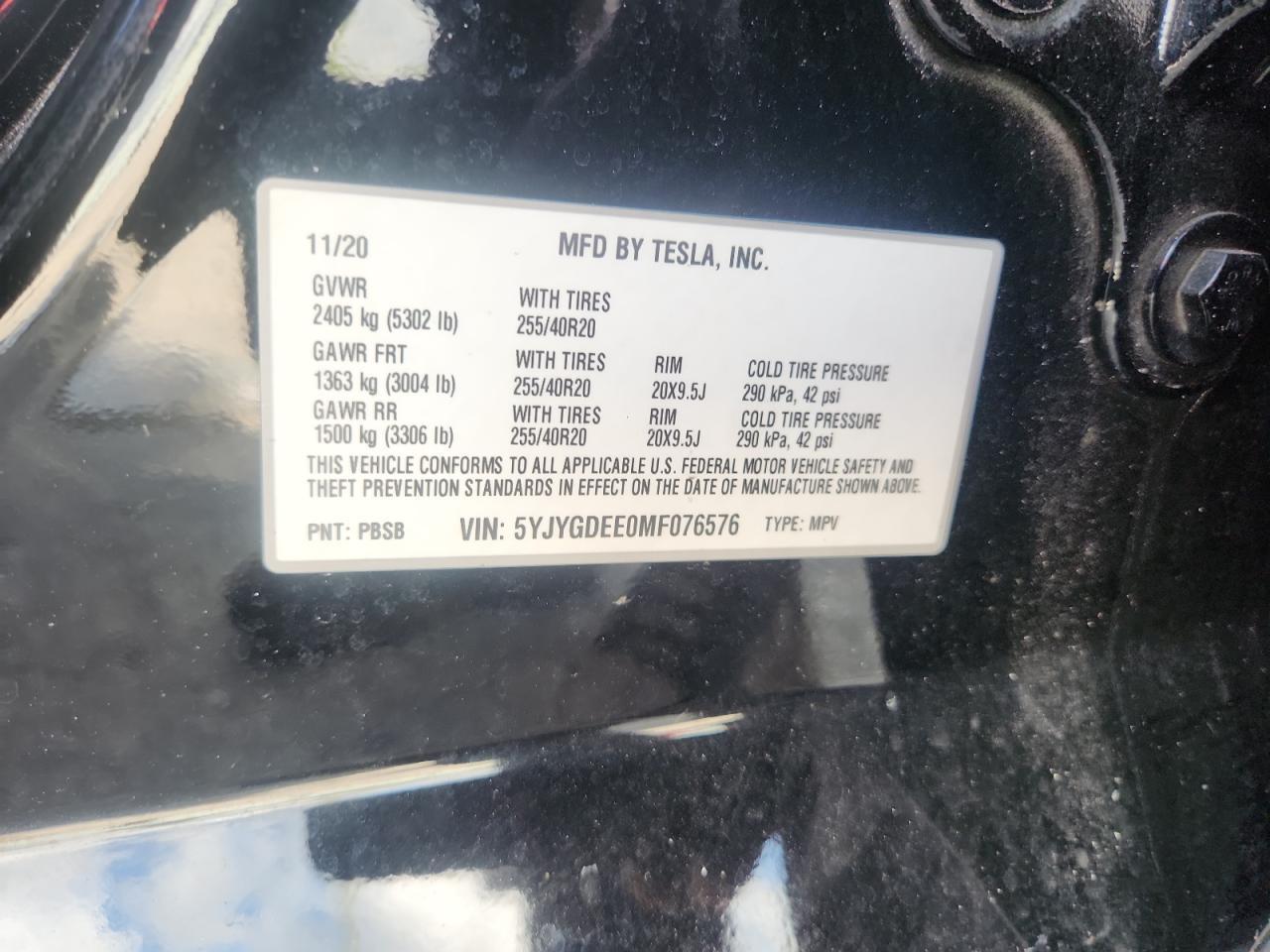 2021 TESLA MODEL Y