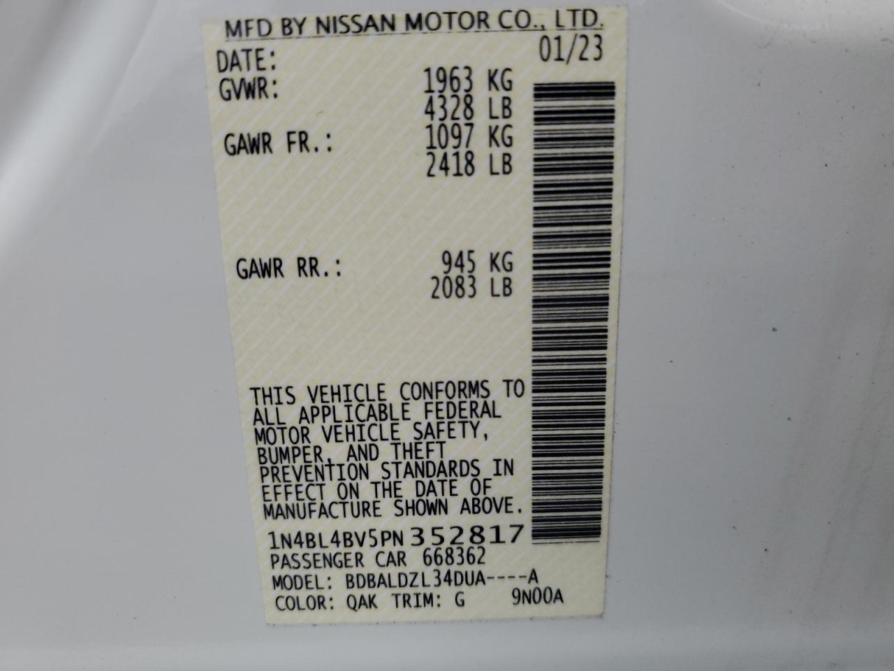 2023 NISSAN ALTIMA