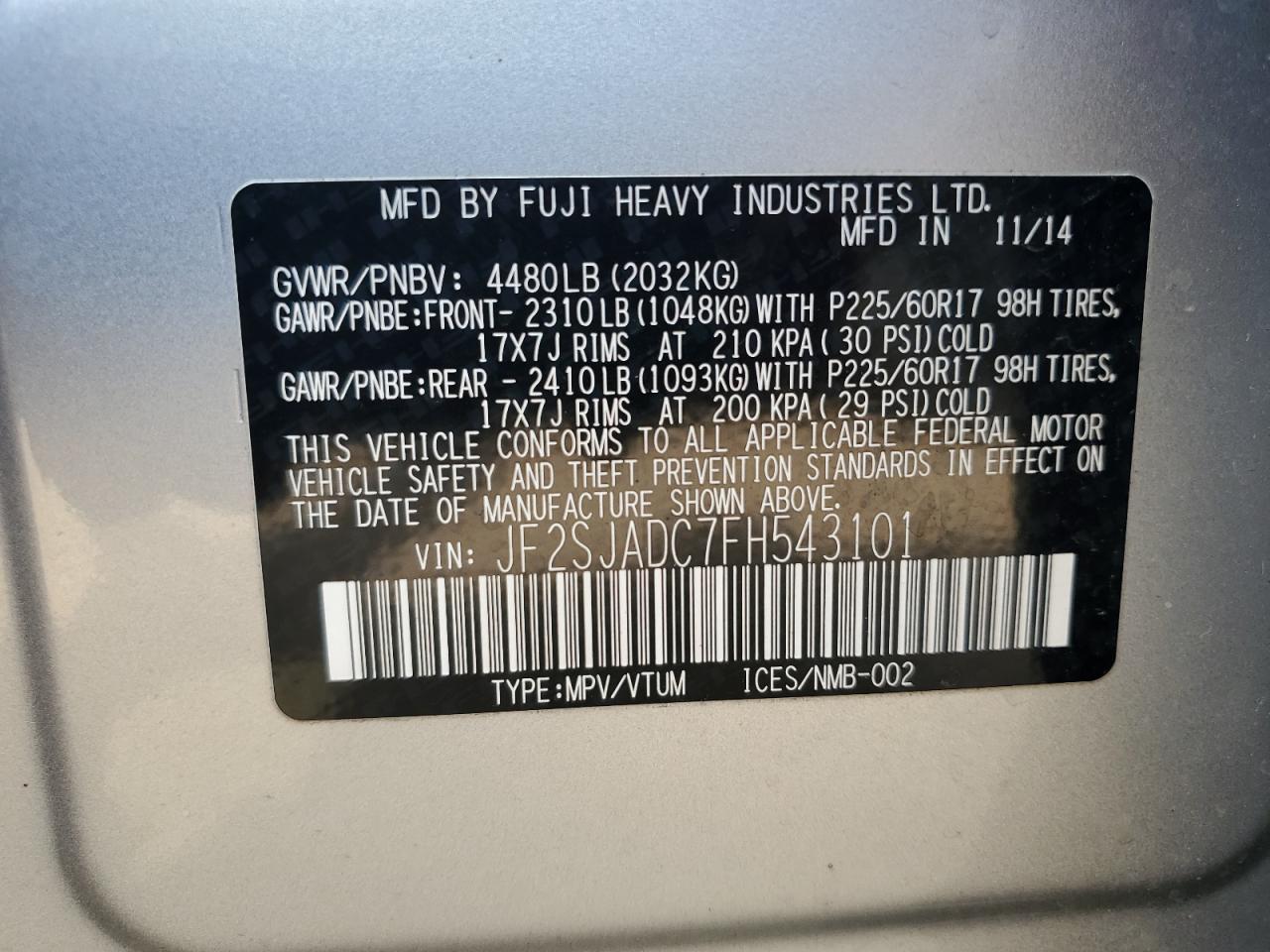 2015 SUBARU FORESTER