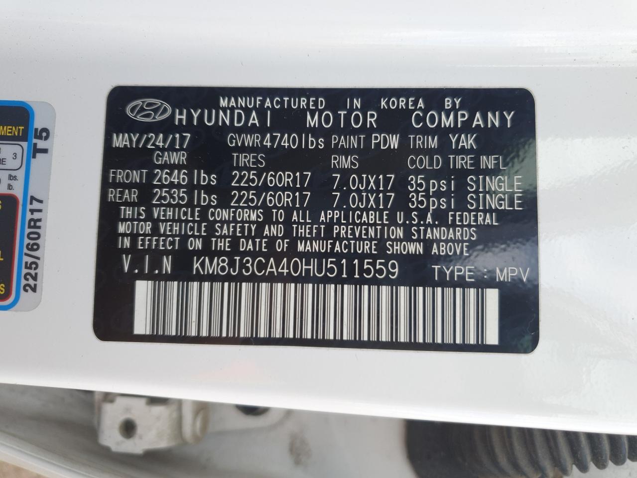 2017 HYUNDAI TUCSON