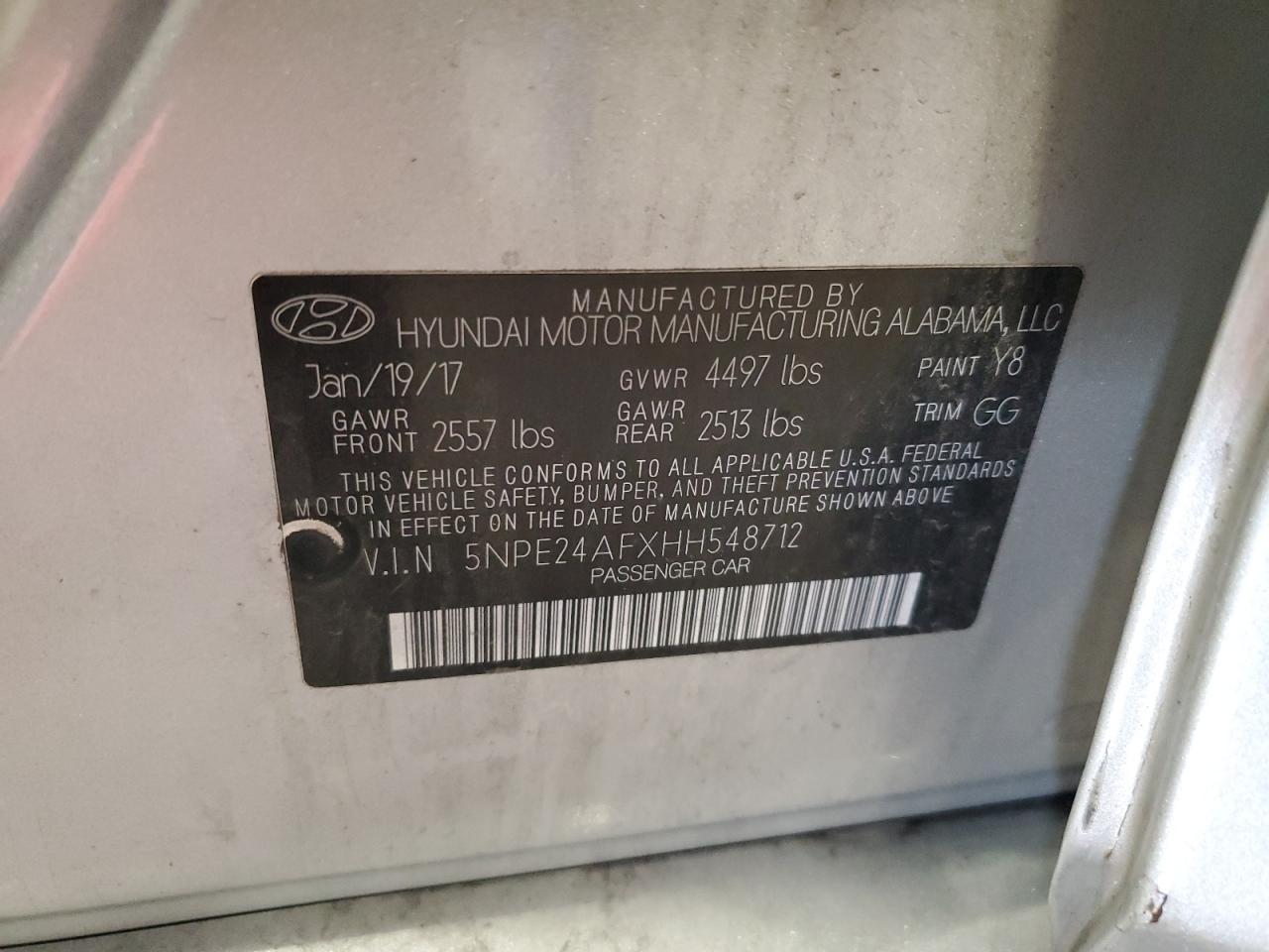 2017 HYUNDAI SONATA