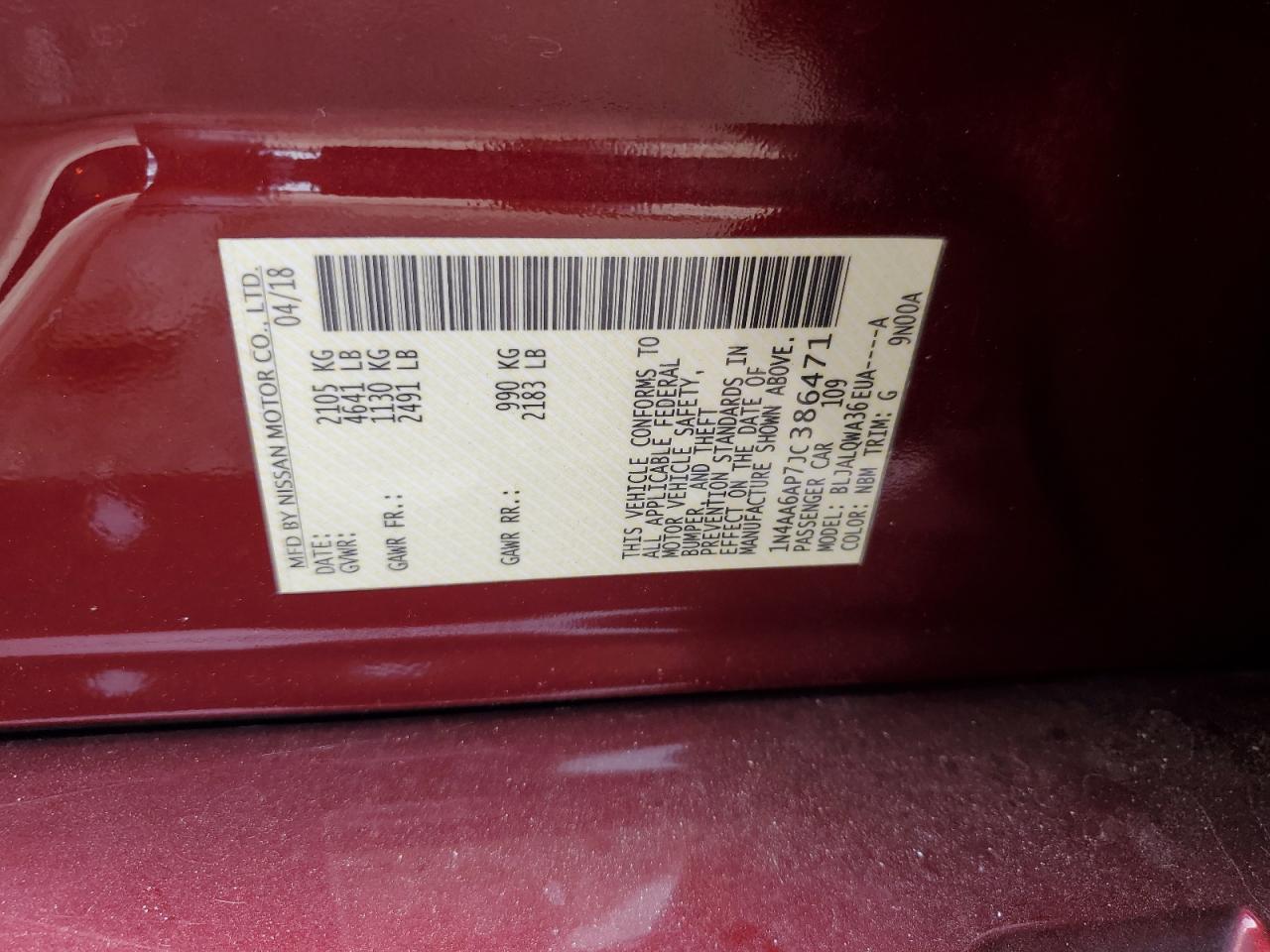 2018 NISSAN Maxima