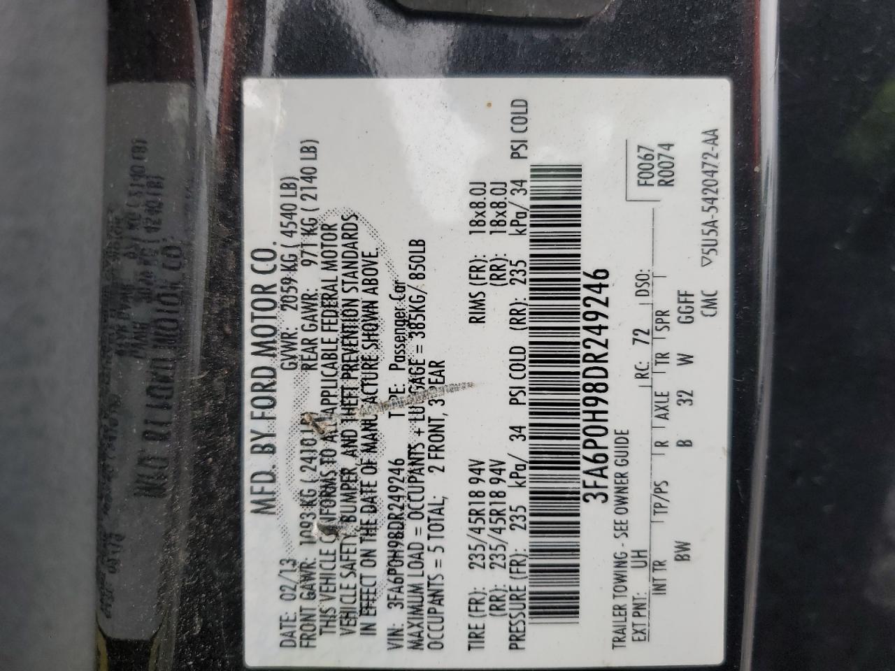 2013 FORD FUSION