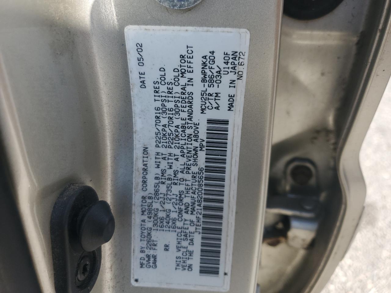 2002 TOYOTA HIGHLANDER