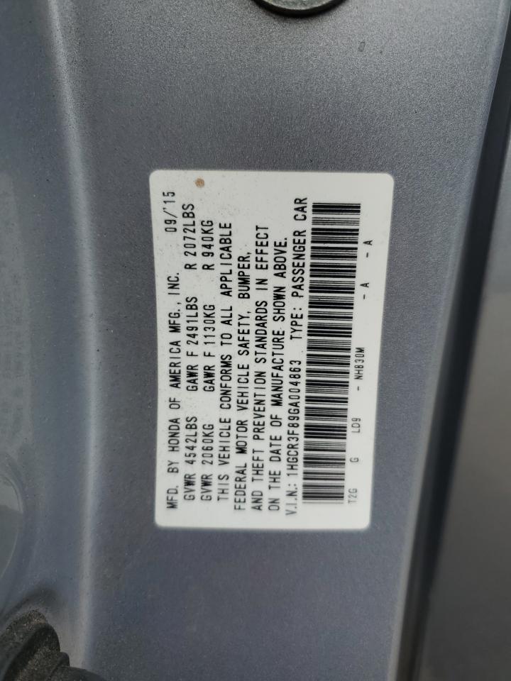 2016 HONDA ACCORD