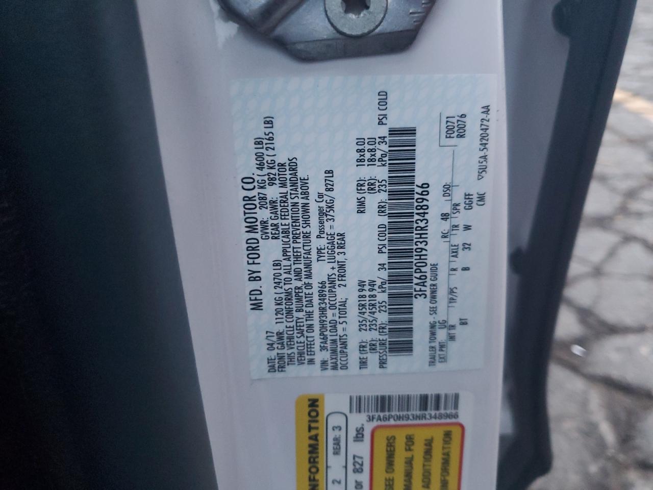 2017 FORD FUSION
