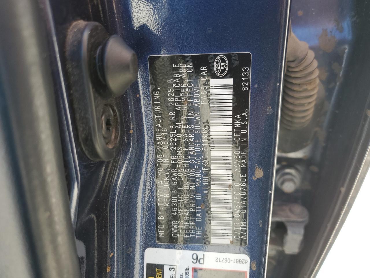 2016 TOYOTA CAMRY