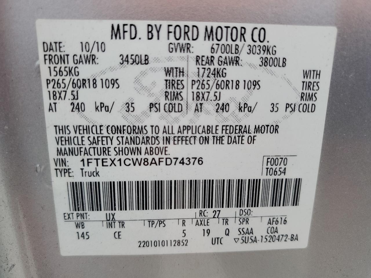 2010 FORD F-150