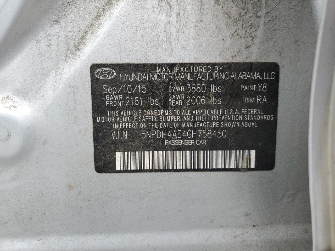 2016 HYUNDAI ELANTRA