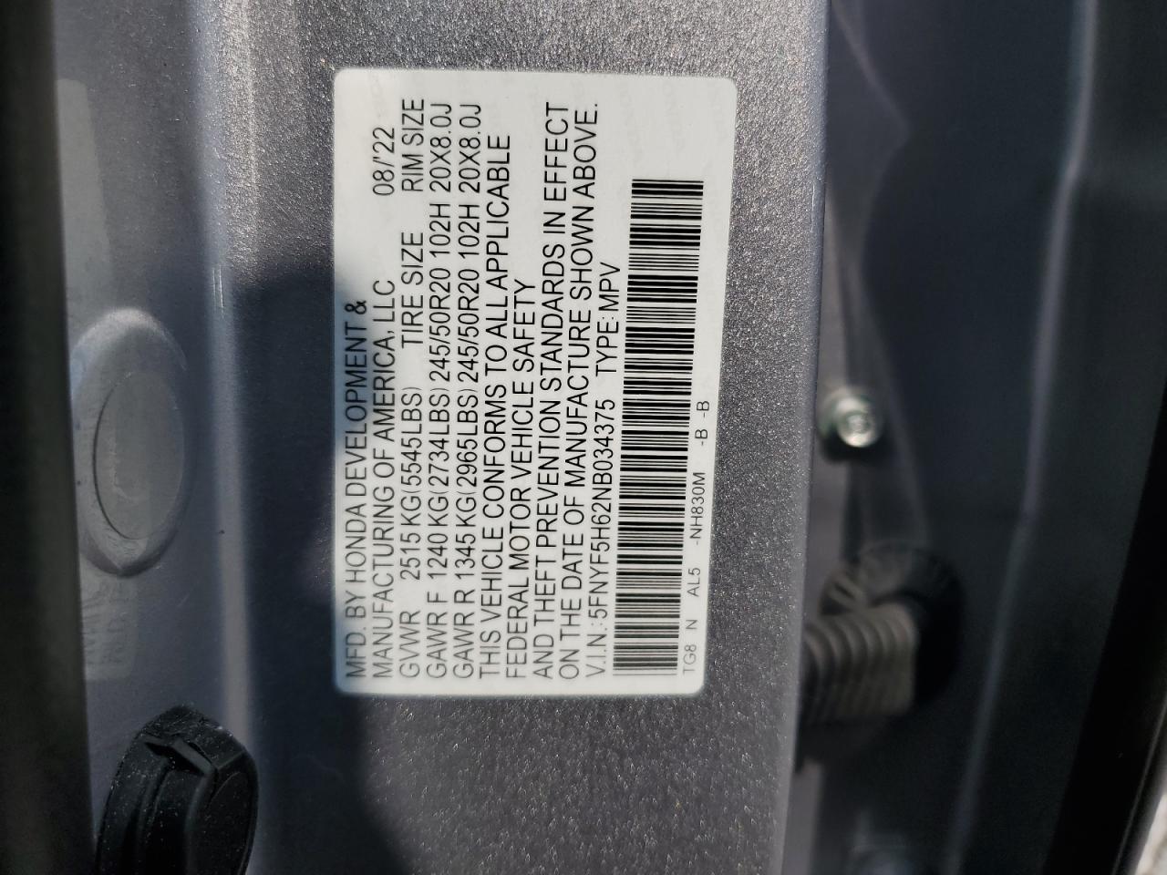 2022 HONDA PILOT