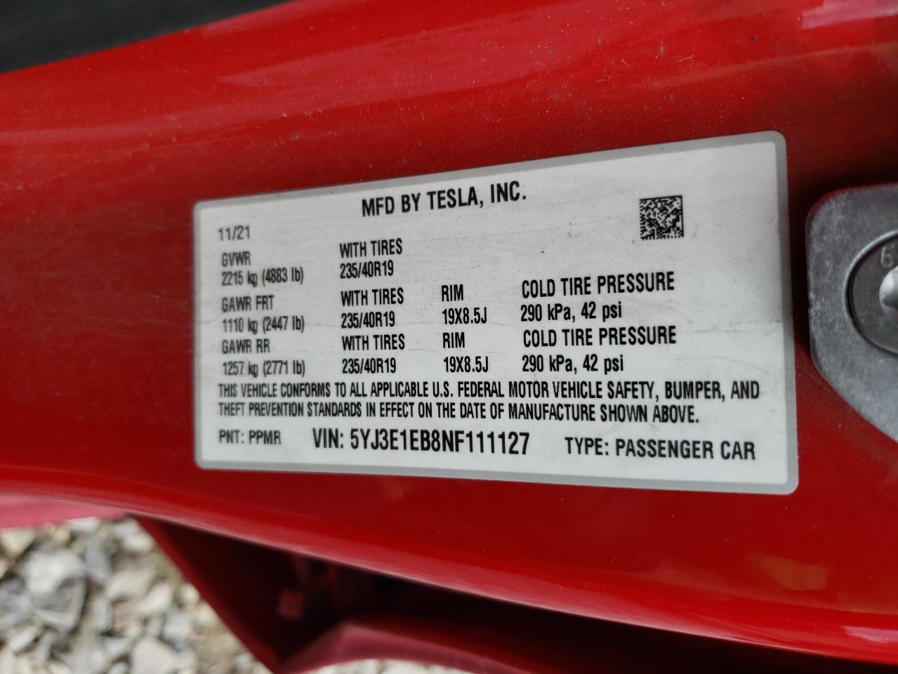 2022 TESLA MODEL 3