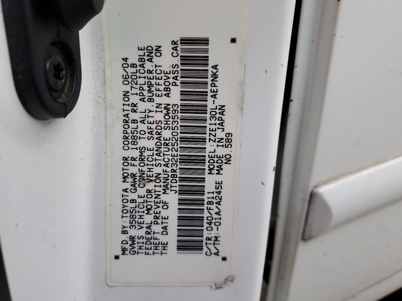 2005 TOYOTA COROLLA