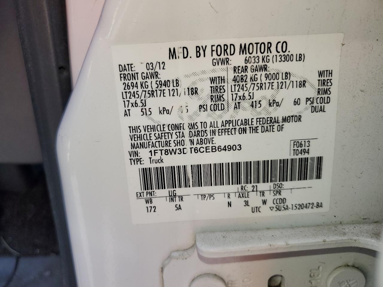2012 FORD F-350