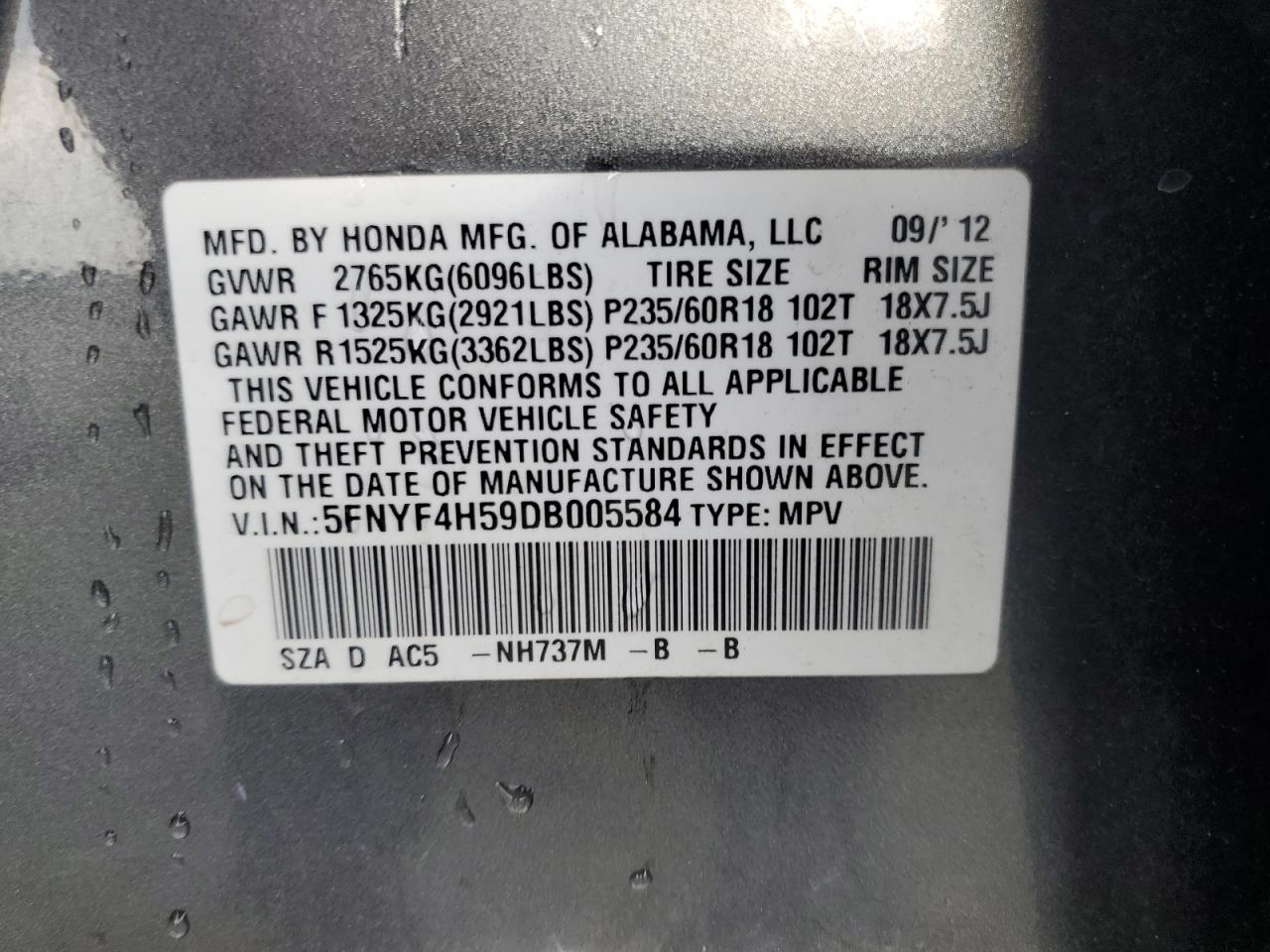 2013 HONDA PILOT
