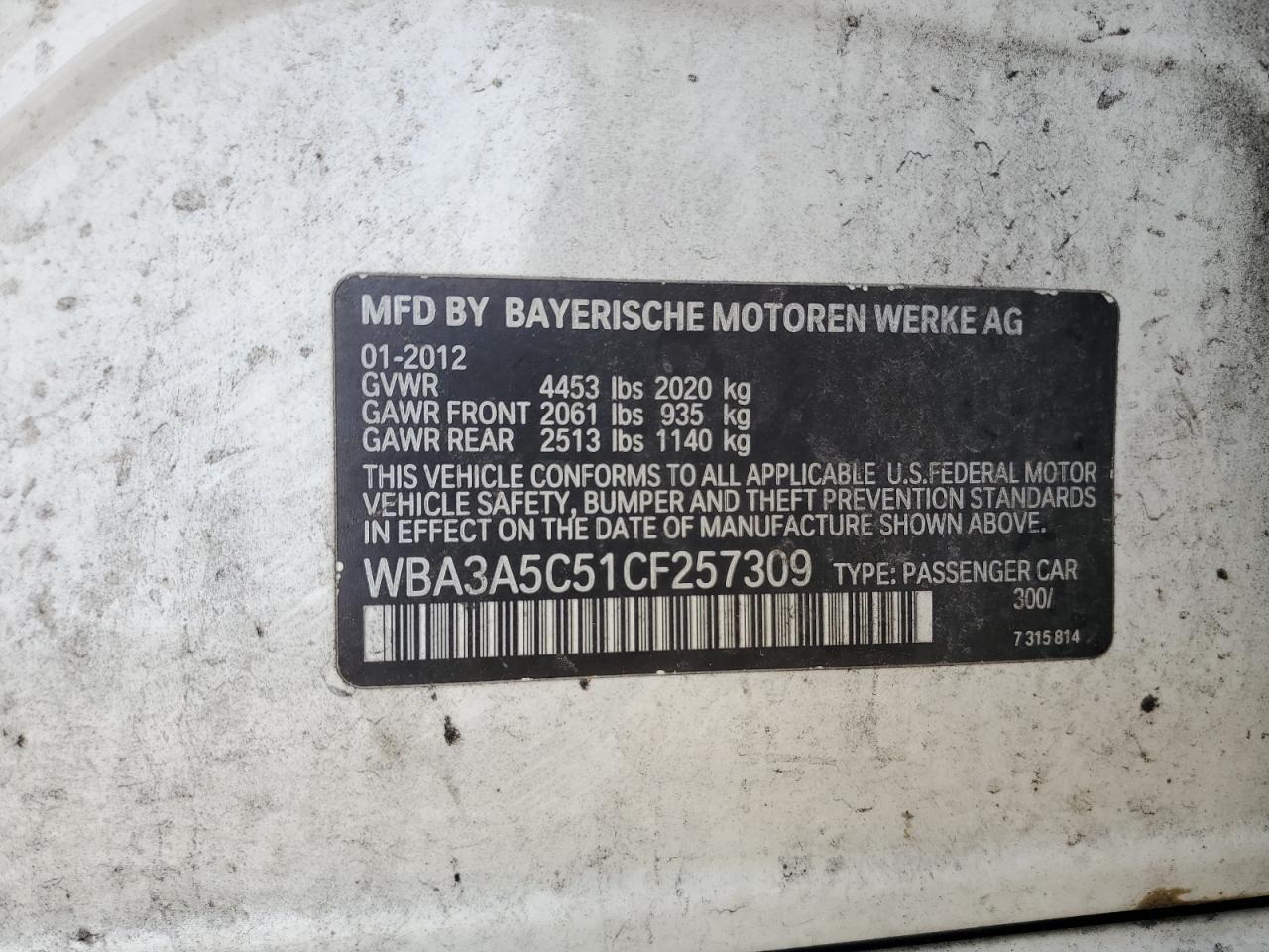 2012 BMW 3 SERIES