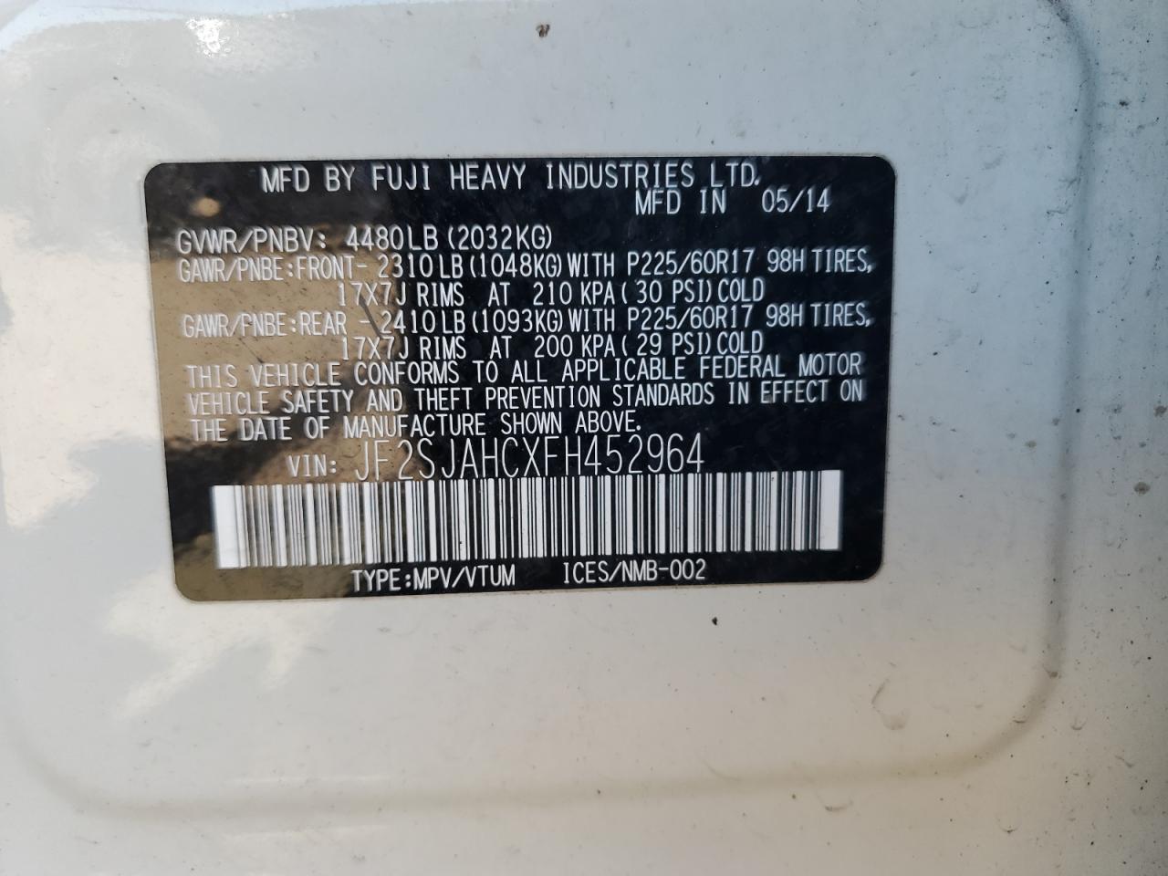 2015 SUBARU FORESTER