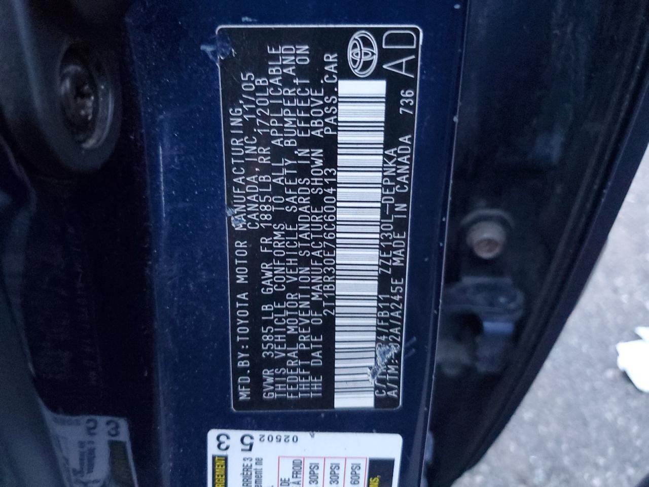 2006 TOYOTA COROLLA