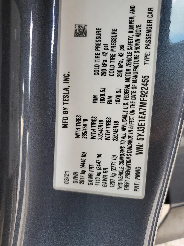 2021 TESLA MODEL 3
