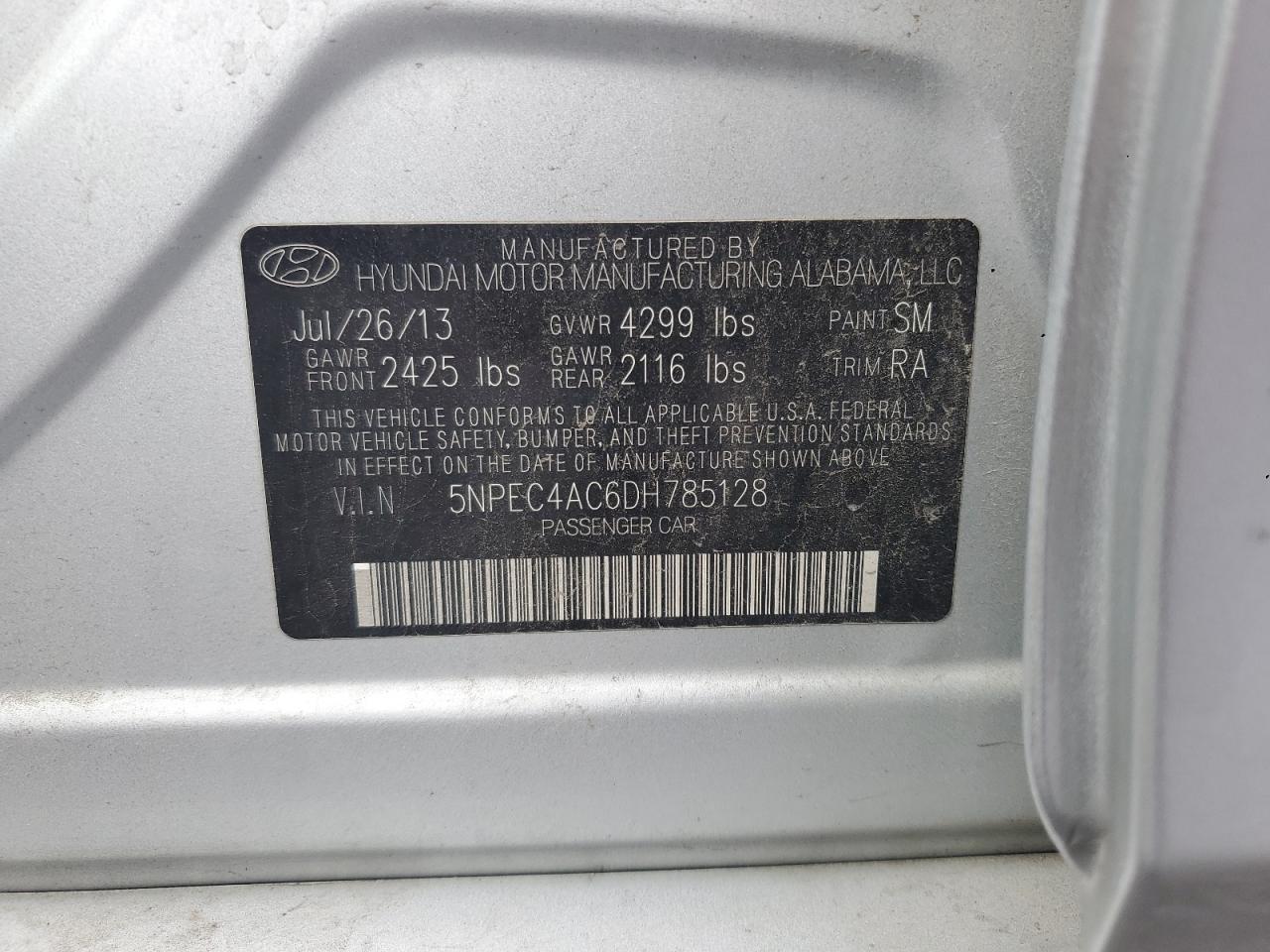 2013 HYUNDAI SONATA