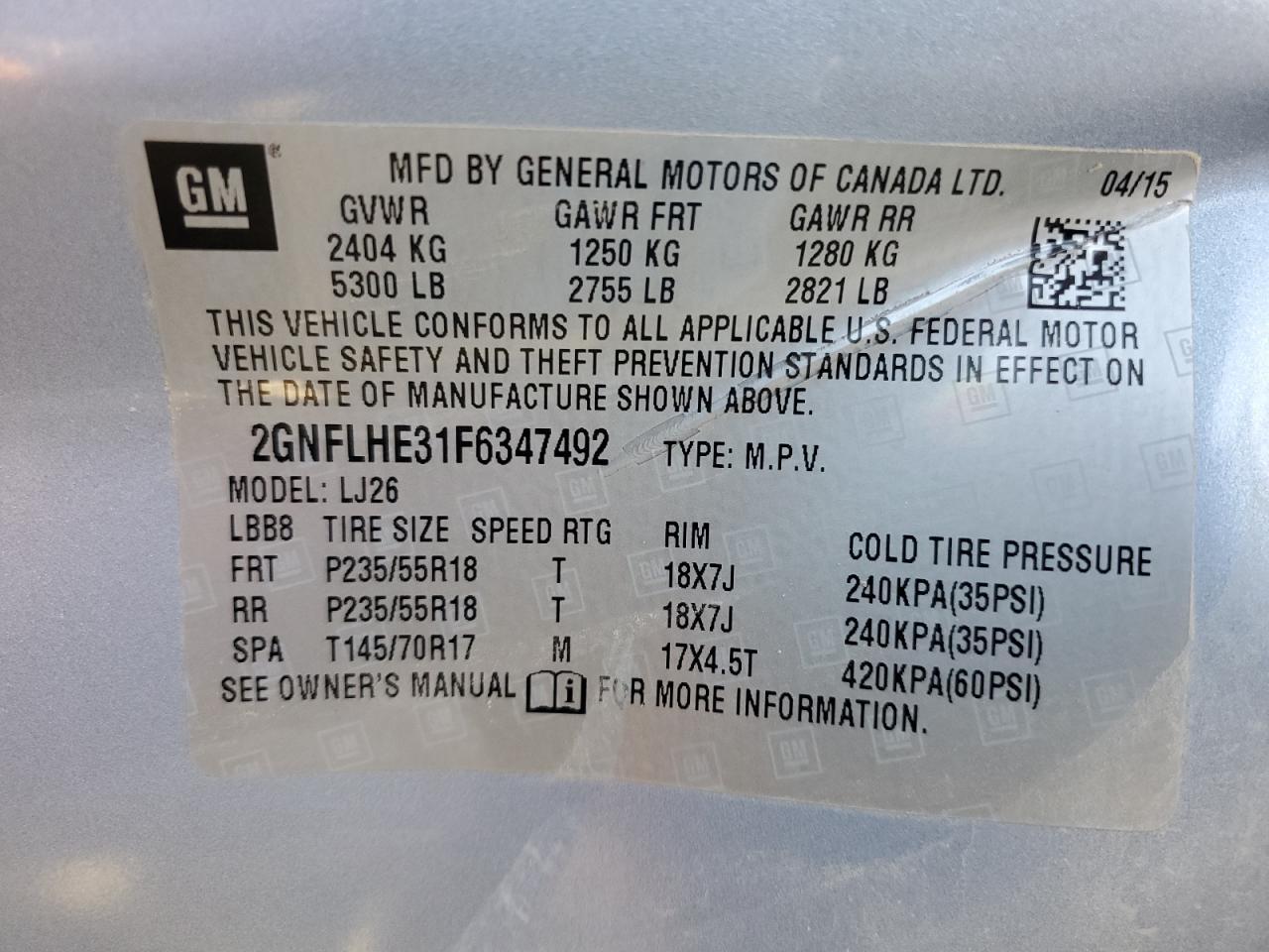 2015 CHEVROLET EQUINOX