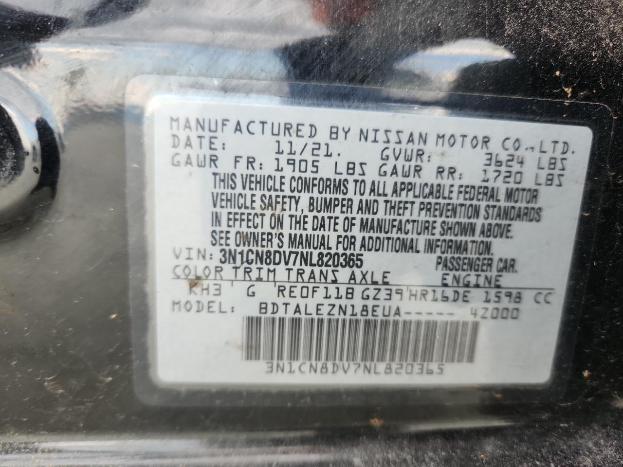 2022 NISSAN VERSA