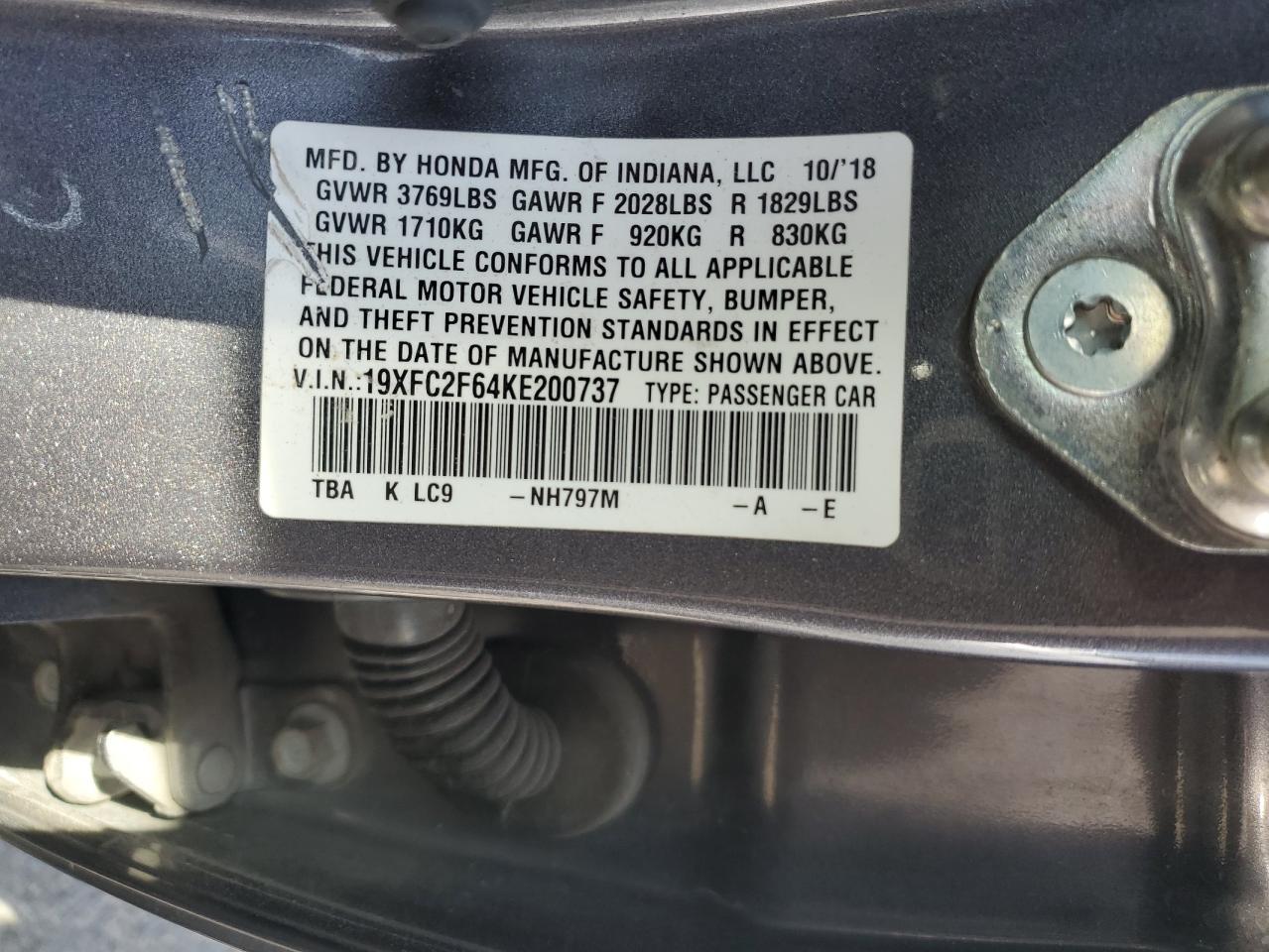 2019 HONDA CIVIC