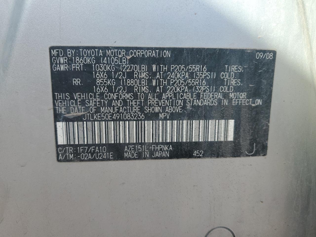 2009 TOYOTA SCION