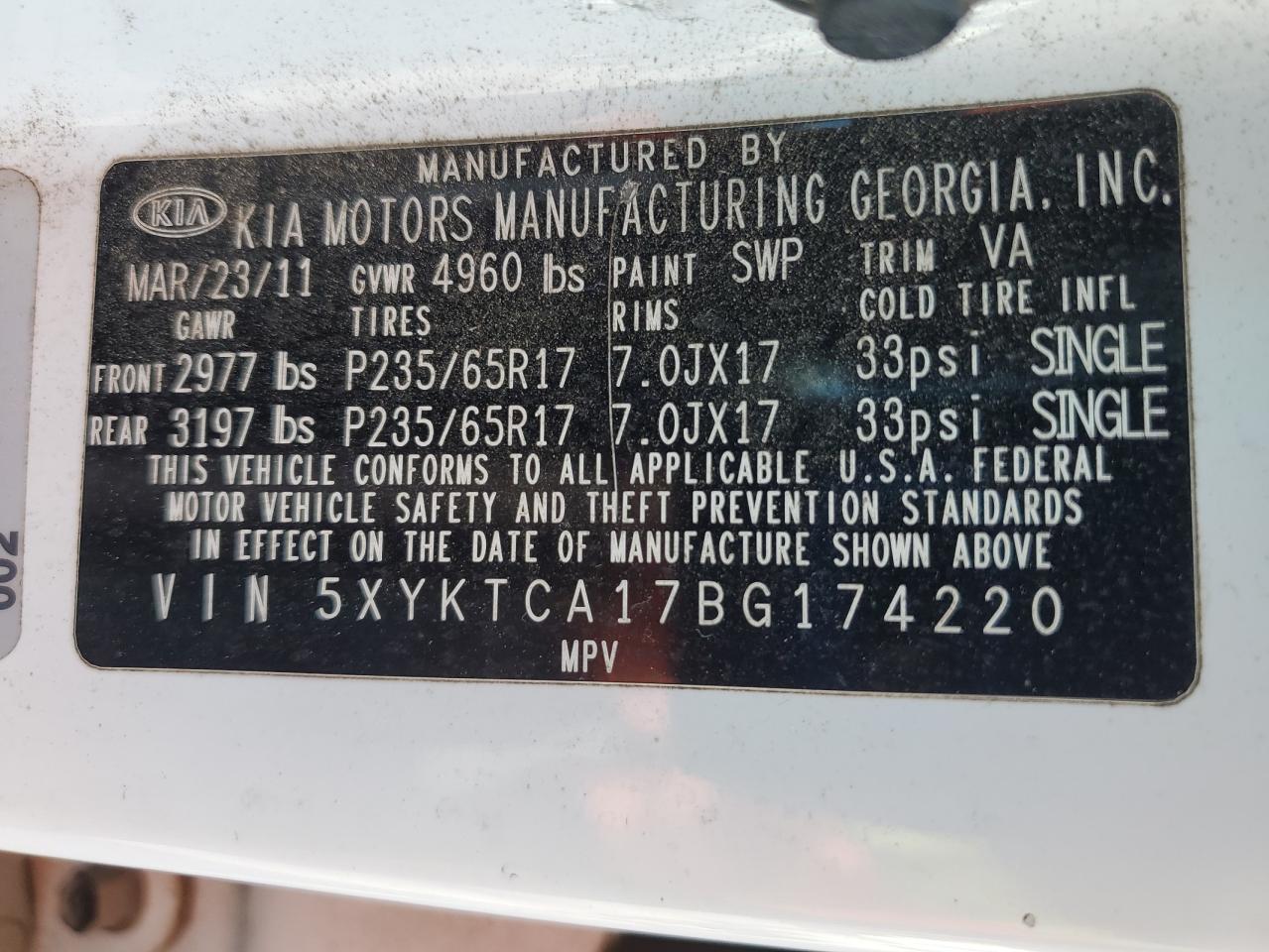 2011 KIA SORENTO