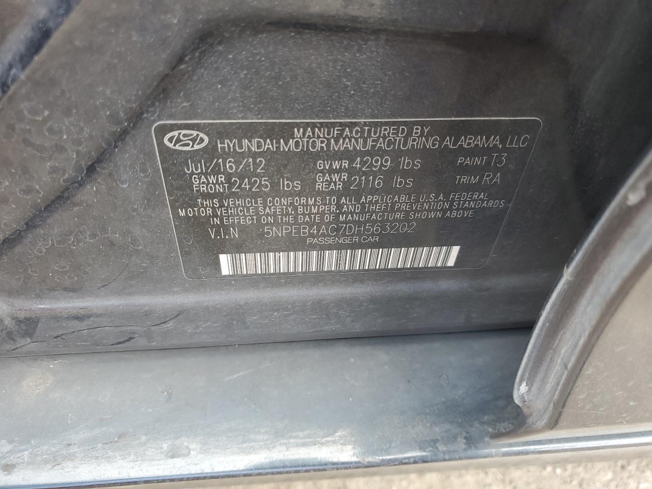 2013 HYUNDAI SONATA