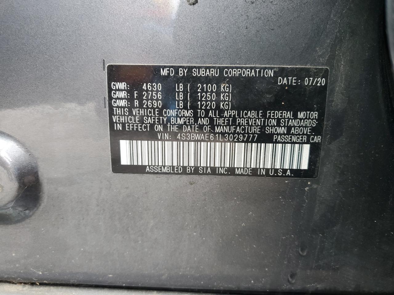 2020 SUBARU Legacy