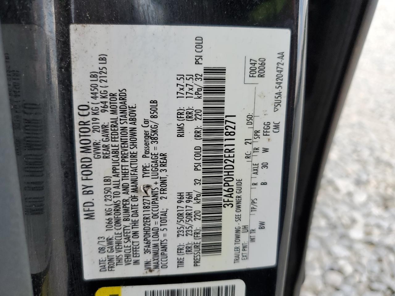 2014 FORD FUSION